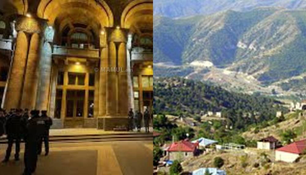 Կառավարության շենքի մոտ բողոքի ակցիա է՝ ի պաշտպանություն Բերձորի, Աղավնոյի և Սուսի