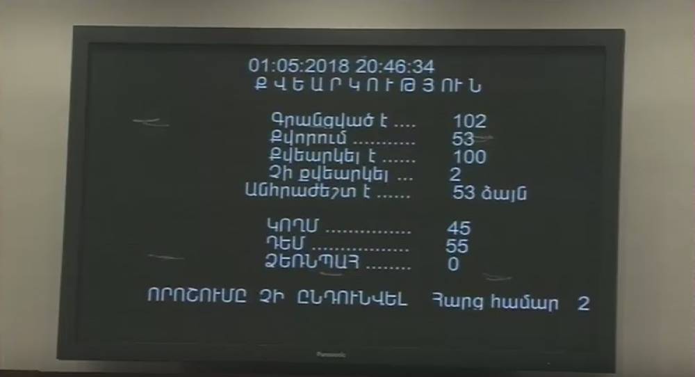 Ով ինչպես է քվեարկել ՀՀ վարչապետի ընտրությանն ԱԺ-ում (լուսանկարներ)