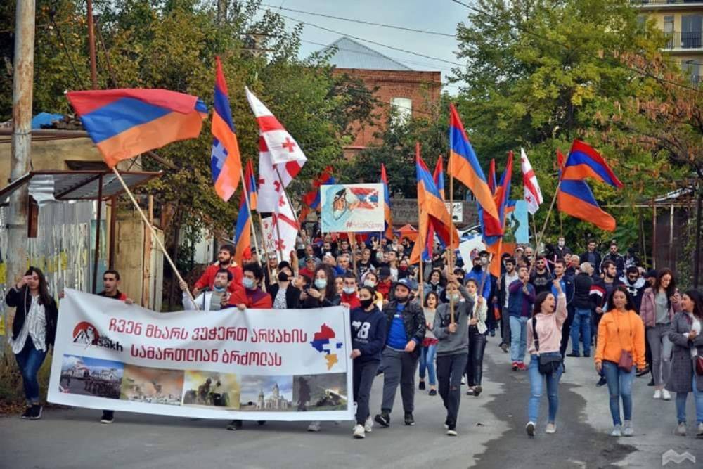 Քայլերթ Թբիլիսիում` ի աջակցություն Արցախի (լուսանկարներ)